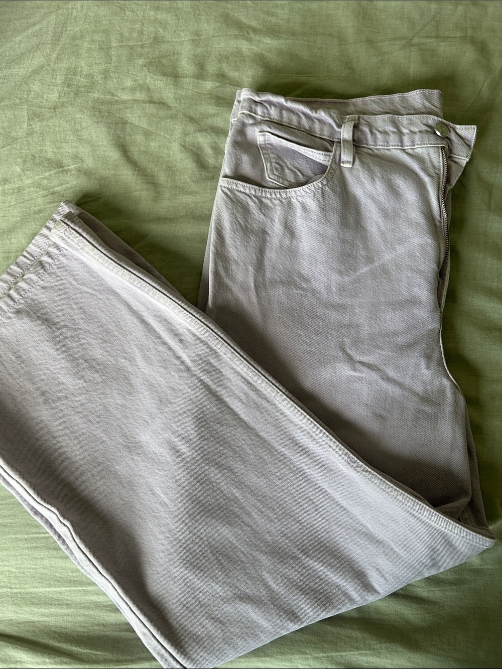 Purple Jeans FRAME Le High N Tight Wide Leg Jeans Size 32 Finished Hem High Rise